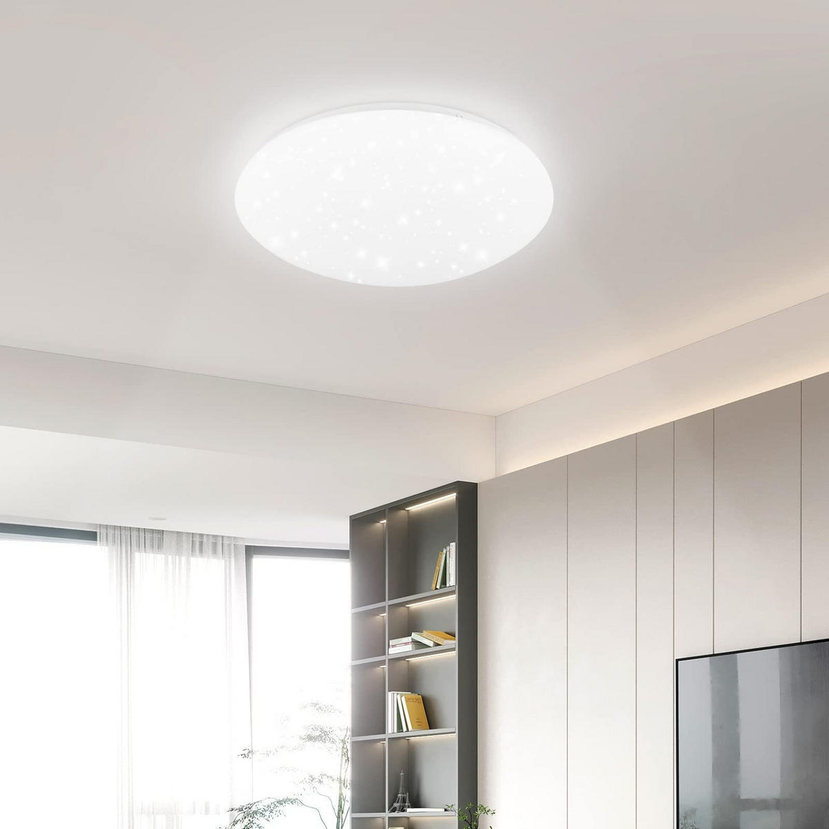 LED-DECKENLEUCHTE Jonas 30/30/7 cm - Weiß, Kunststoff (30/30/7cm) - ZMH