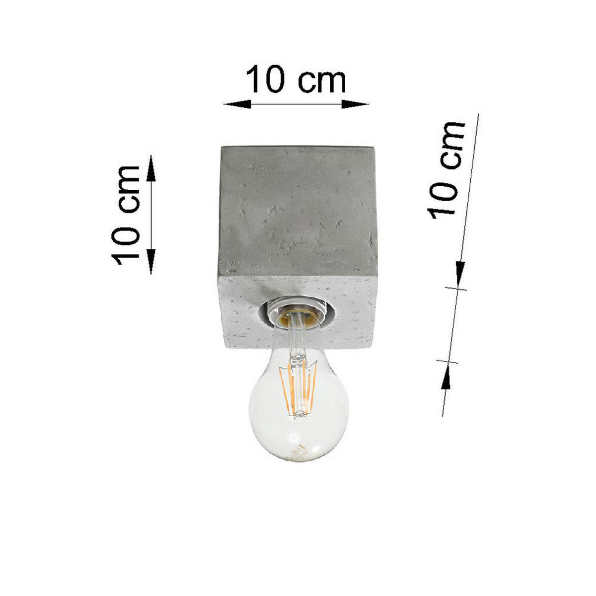 LED DECKENLEUCHTE ARIZ Grau Beton - Grau, Stein (10/10/10cm)