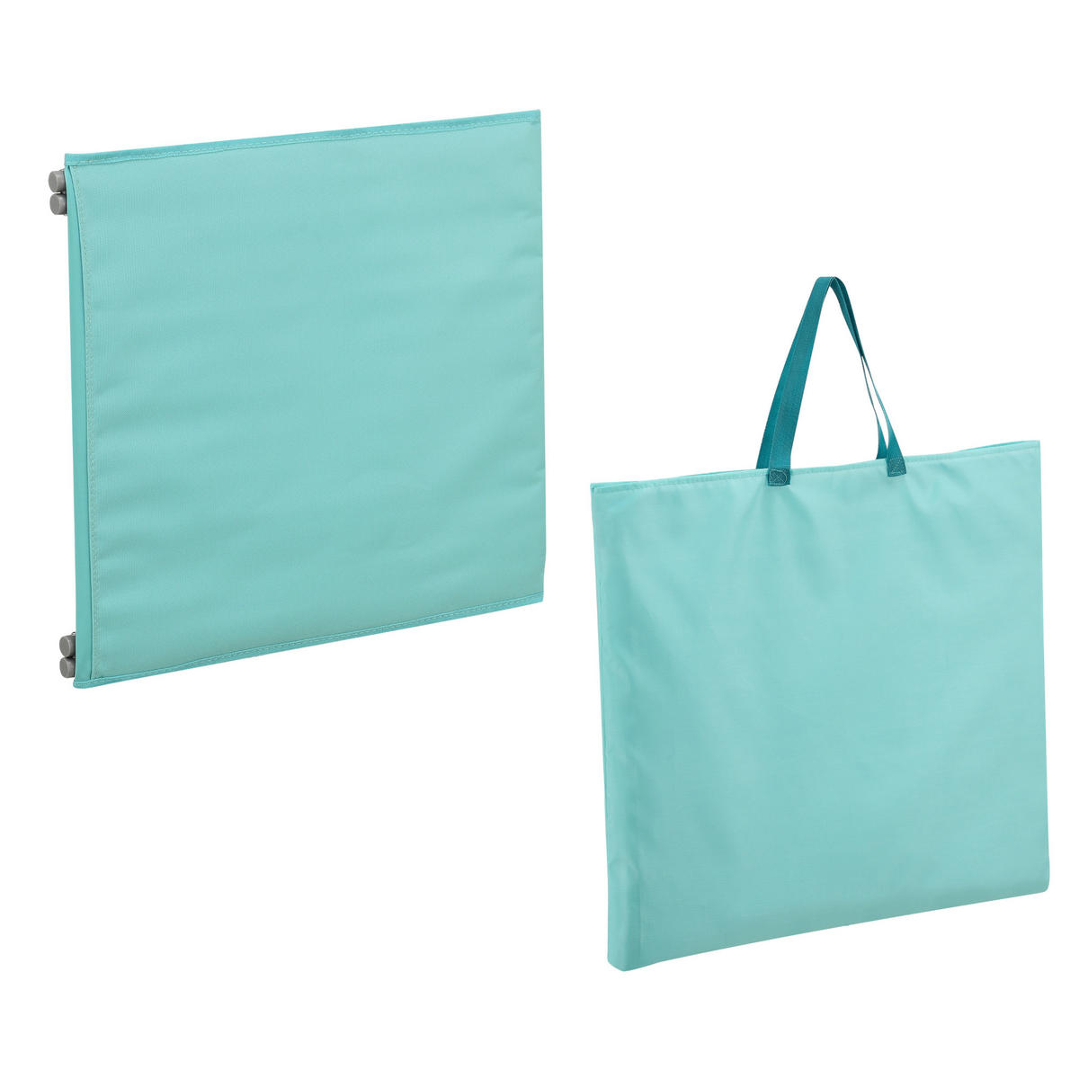 STRANDMATTEN-SET 2 TLG. Donostia - Türkis, Textil/Metall (143/44/48cm) - [en.casa]