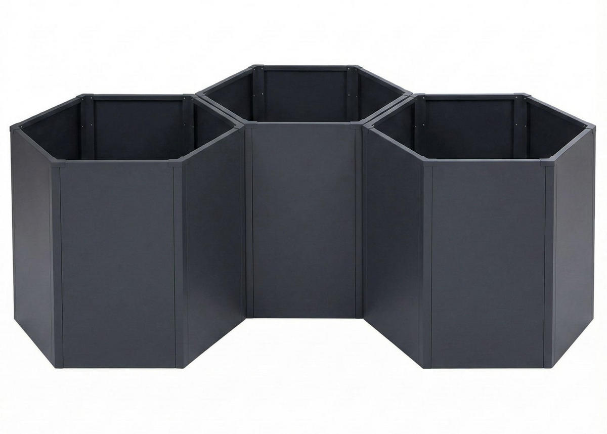 HOCHBEET 3er-Set 77x264x100cm Anthrazit - Anthrazit, Metall (264/77/100cm) - PROREGAL