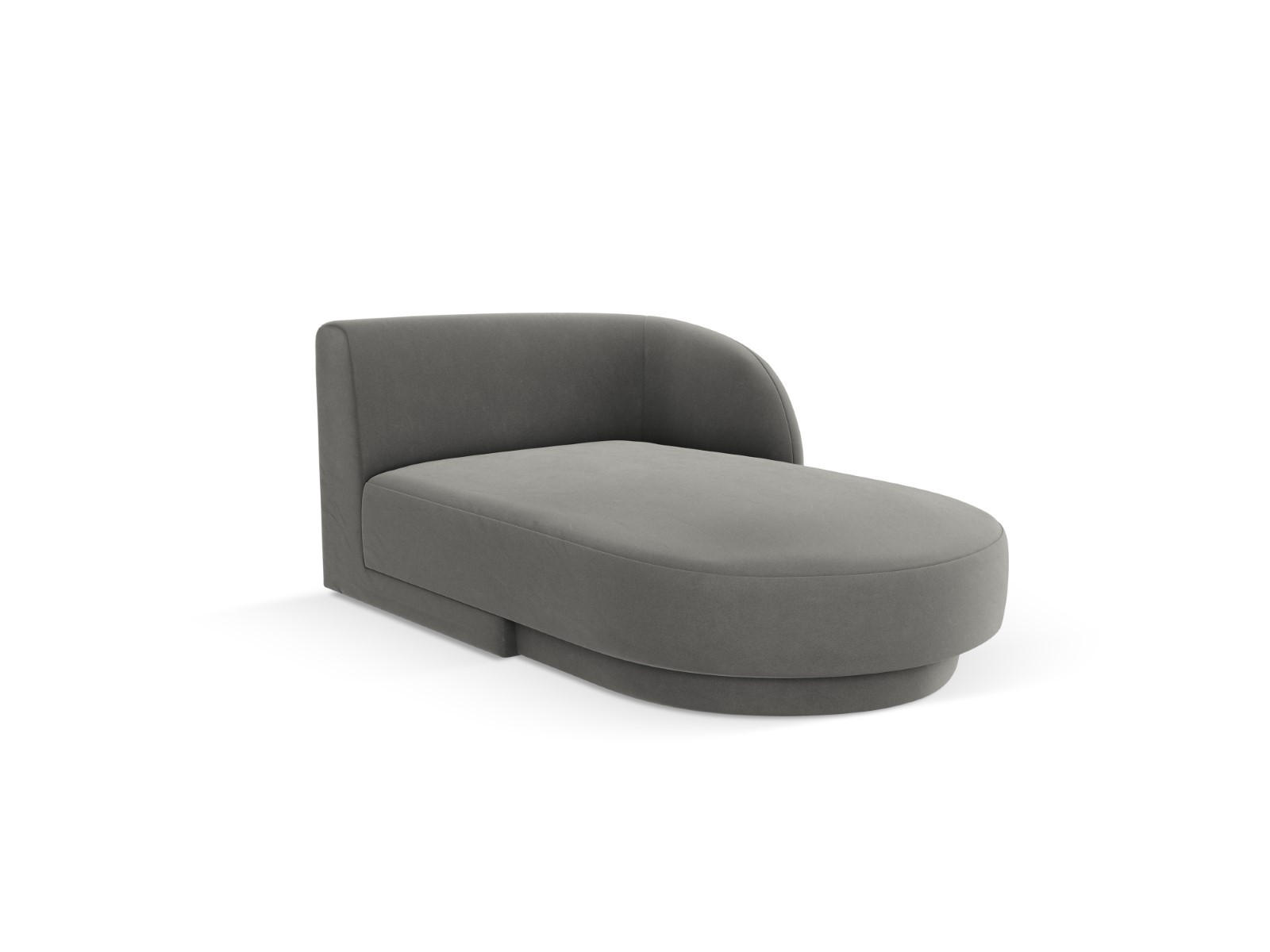 CHAISELONGUE rechts Miley aus Samt hellgrau - Hellgrau, Textil (90/70/156cm) - Micadoni