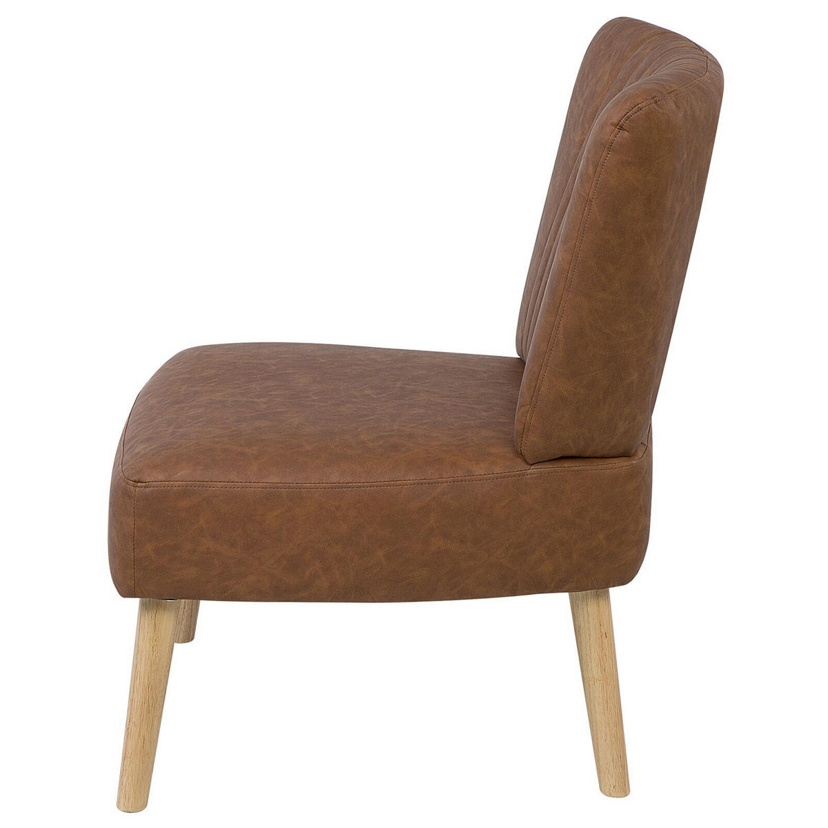 SESSEL Kunstleder Braun Vaasa - Braun, Holz/Textil (61/85/60cm) - Beliani