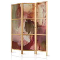 PARAVENT Japanischer 3-tlg 135x172 cm Abstraktion - Multicolor, Holz/Textil (135/172/3cm) - Muralo