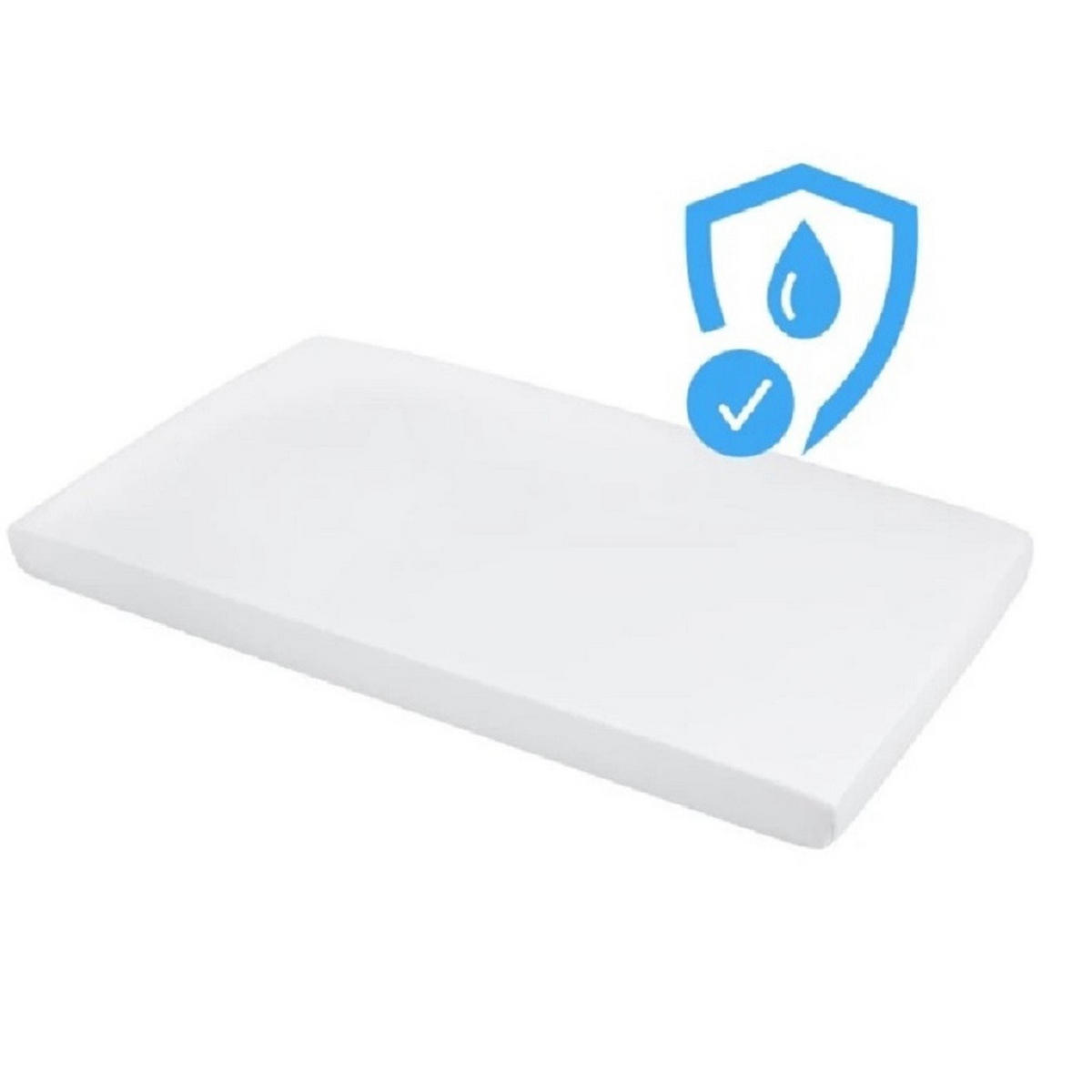 CEARȘAF cu elastic pentru bebe raft impermeabil 7in1 - alb, material textil (50/73cm) - waldin