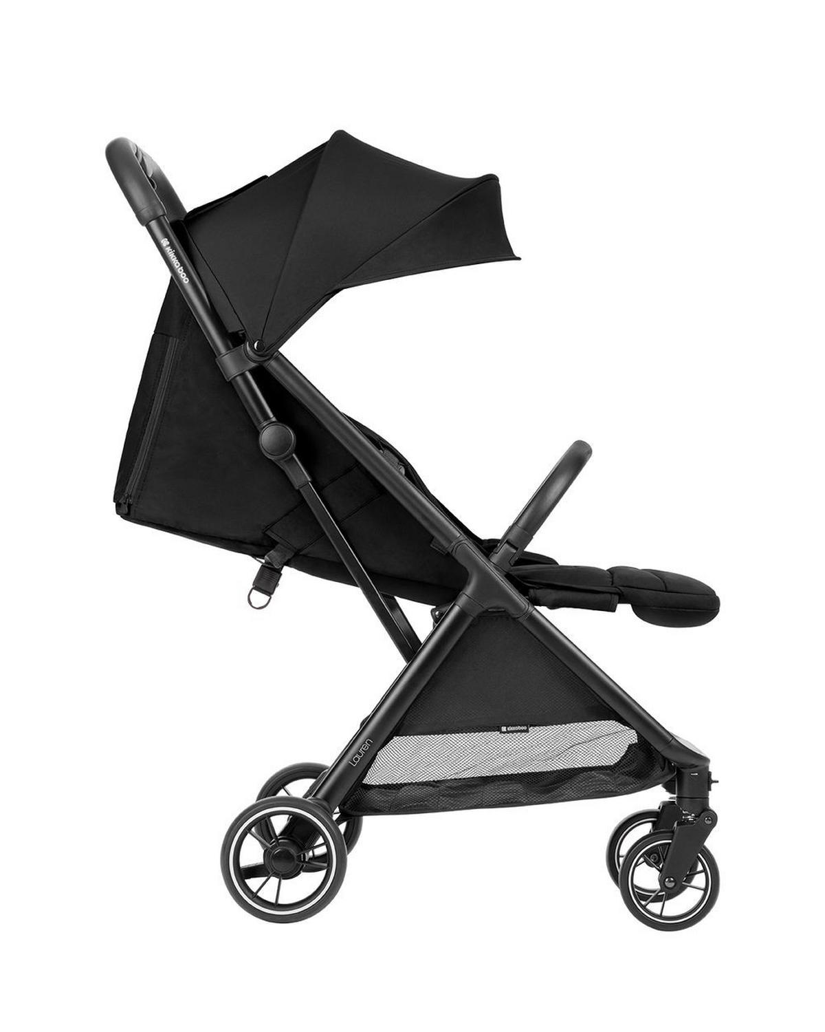 BUGGY Lauren schwarz uni verstellbar faltbar Aluminiumrahmen bis 22 kg - Schwarz, Metall (66/53/105cm) - Kikka boo