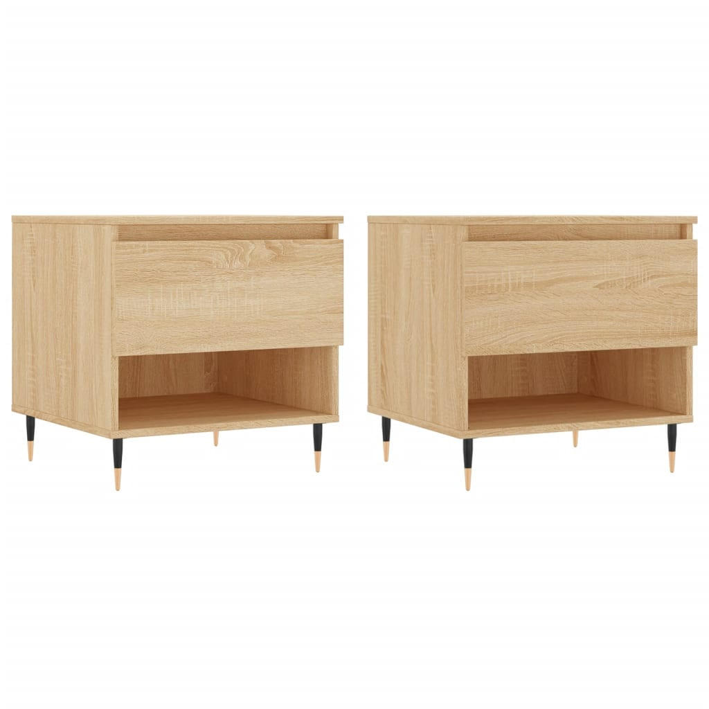 COUCHTISCHE 2 Stk. Sonoma-Eiche 50x46x50 cm Holzwerkstoff - Braun, Holzwerkstoff (46/50/50cm) - furnicato