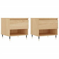 COUCHTISCHE 2 Stk. Sonoma-Eiche 50x46x50 cm Holzwerkstoff - Braun, Holzwerkstoff (46/50/50cm) - furnicato