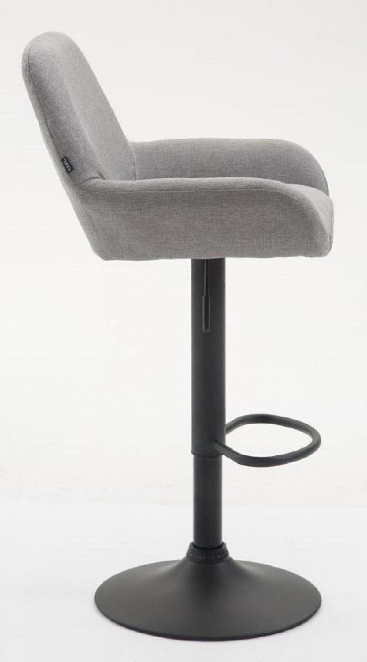 BARHOCKER Stoff grau - Schwarz/Grau, Textil/Metall (51/89/52cm) - CLP