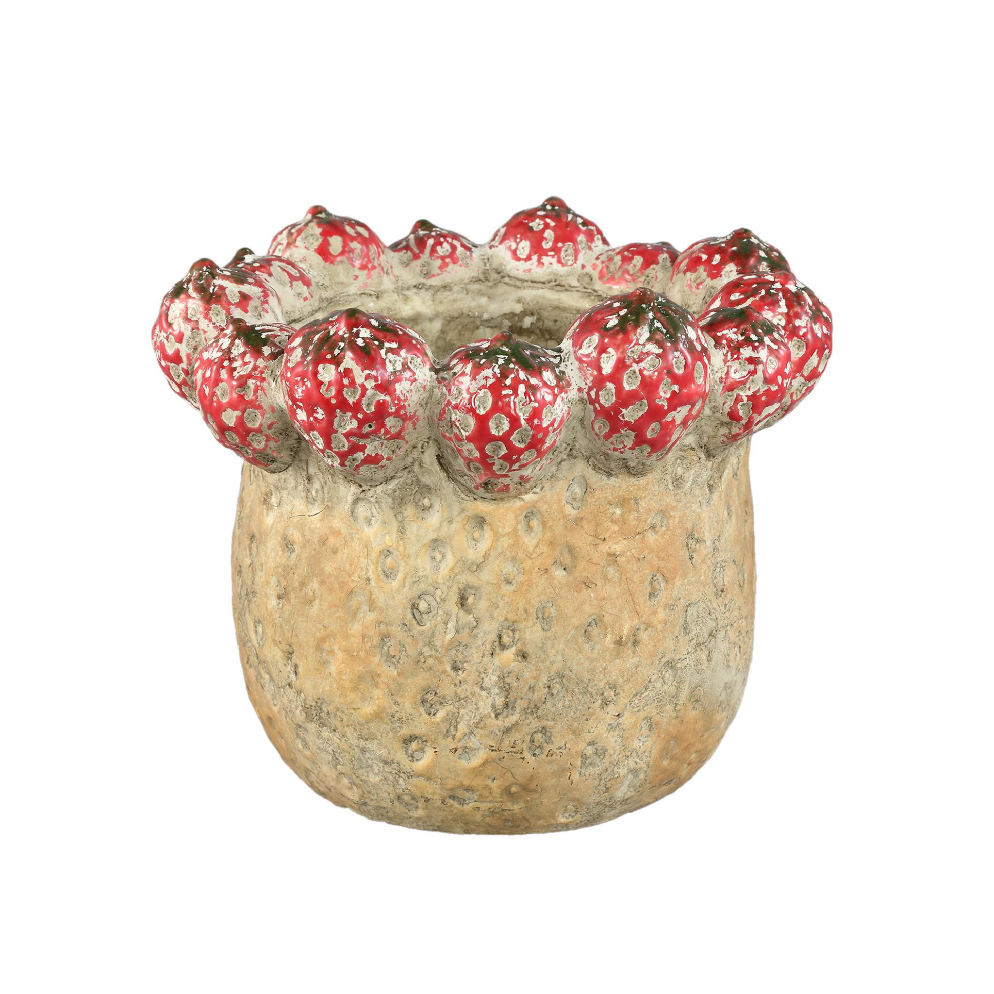 TOPF Fruitsy Rot 23.5/23.5/20cm - Rot, Keramik (20cm) - PTMD Collection