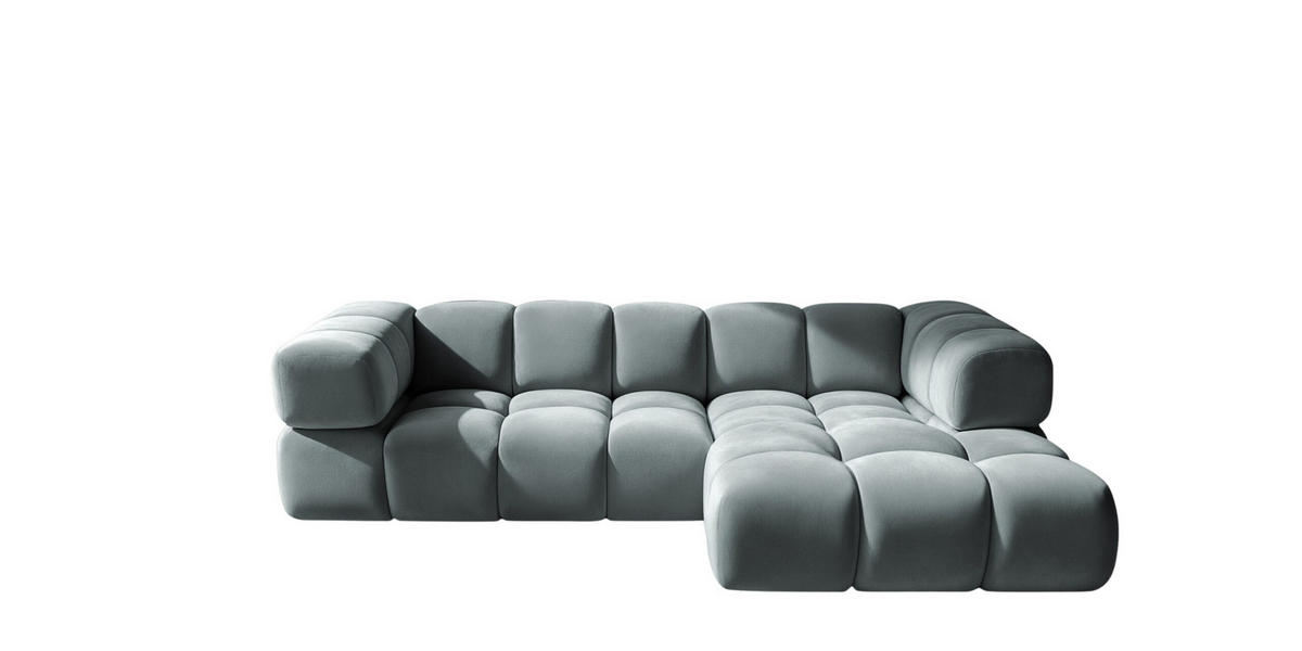 ECKSOFA L-Form Averro, stoff Bluvel, Blaugrau, Rechts - Grau, Holz (280/150cm) - Kaiser Möbel