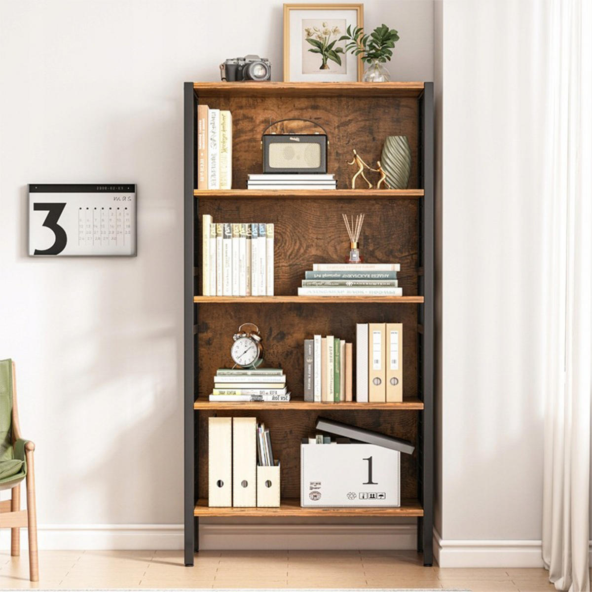BÜCHERSCHRANK, braun 74 x 30 x 155 cm - Braun, Holzwerkstoff (74/155/30cm) - Rexo