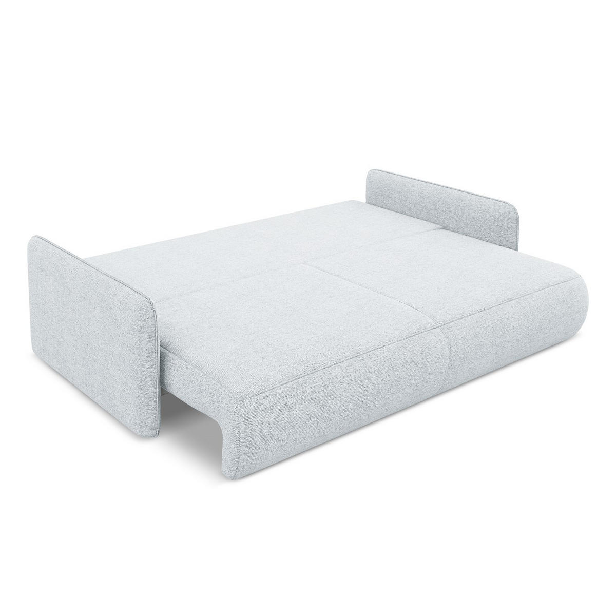 3-SITZER SOFA mit Schlaffunktion Chenille Stoff Blau - Blau/Schwarz, Kunststoff/Textil (216/86/105cm) - LaMiaSofa