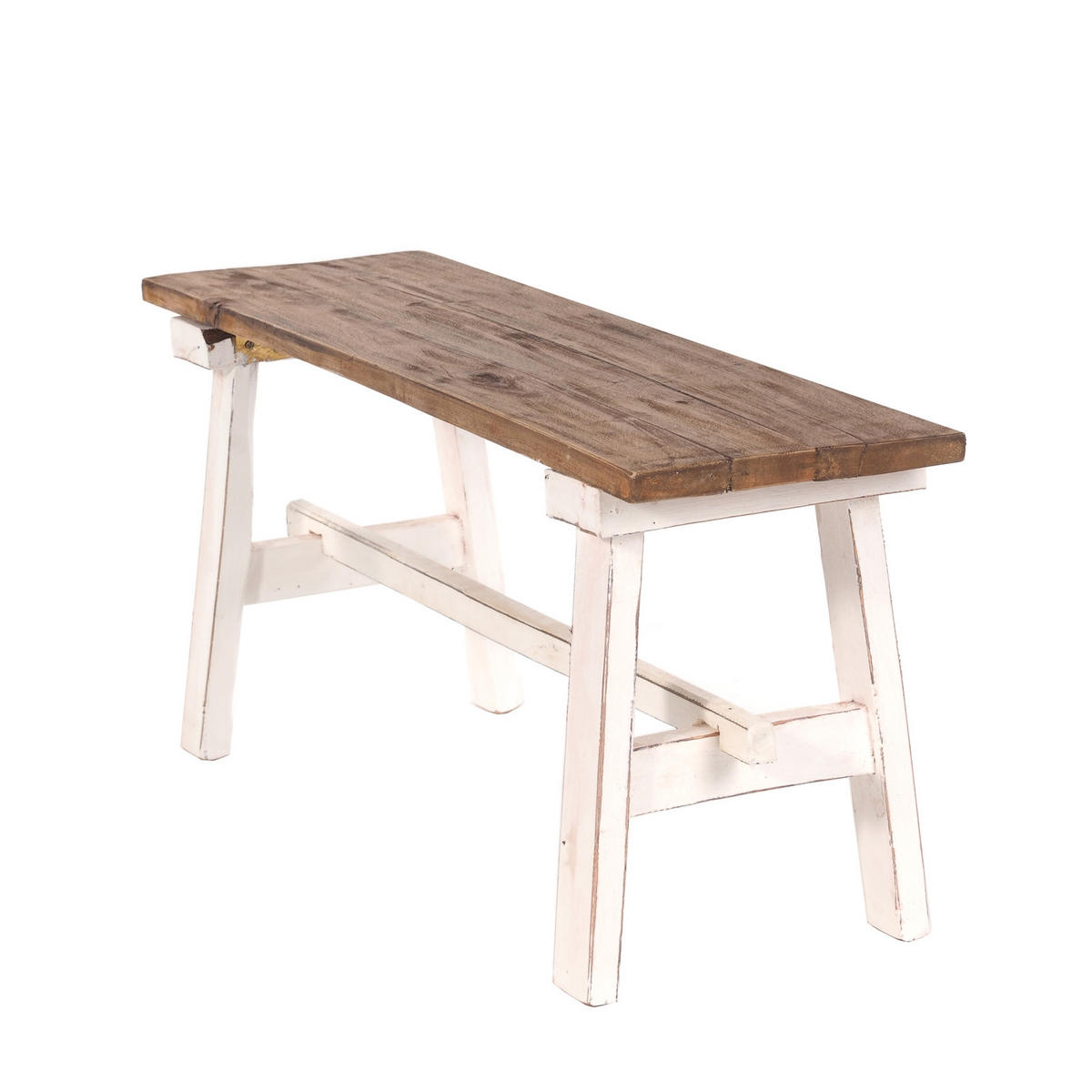 SITZBANK ANZIO 90 Mahagoni Massivholz, zusammenklappbar 06 weiß-landhaus - Weiß, Holz (90/39/26cm) - DESIGN DELIGHTS