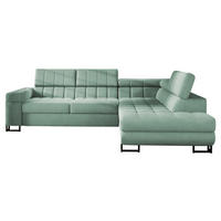 ECKSOFA Laris, Seite: Rechts - Schwarz/Hellgrün, Holz/Textil (271/203cm) - MIRJAN24