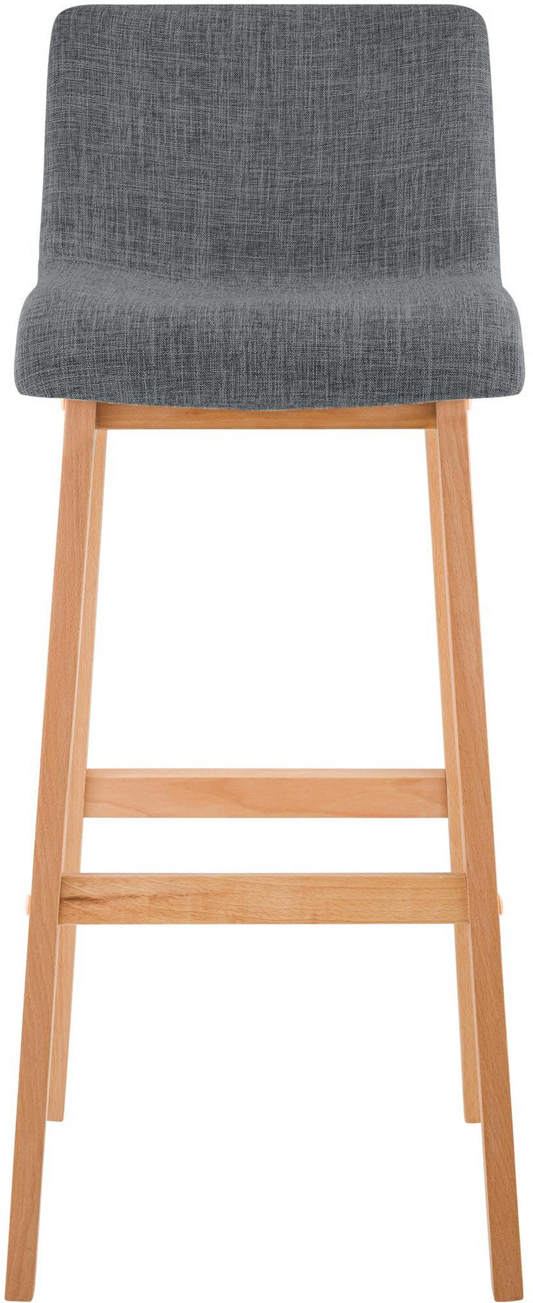 BARHOCKER 2er Set Tenar Stoff Hellgrau Braun - Hellgrau, Textil (41/102/46cm) - DELUKE