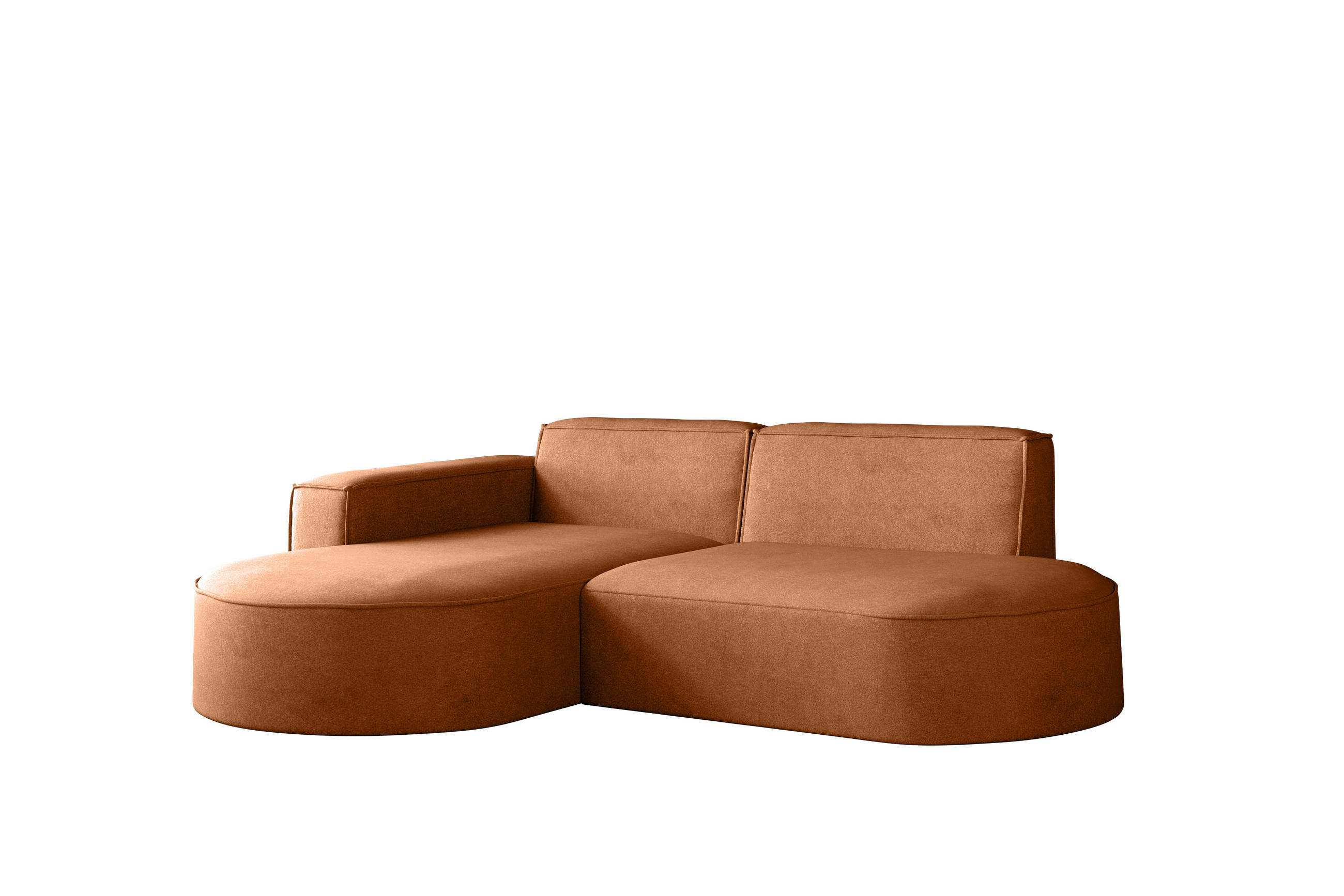 ECKSOFA Modena Modern Und Komfort Velours Stoff Salvador Rechts Braun - Braun, Holz/Textil (236/165cm) - Kaiser Möbel