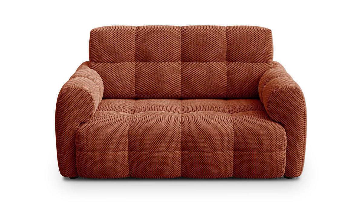 SOFA MELLOW 2-Sitzer, dunkelorange - Dunkelorange/Schwarz, Holz/Textil (153/87/98cm) - Courtois Laville