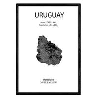 POSTER Länder & Kontinente Uruguay A3 Rahmenlos - Klar, Papier (29.7/5/42cm) - Nacnic