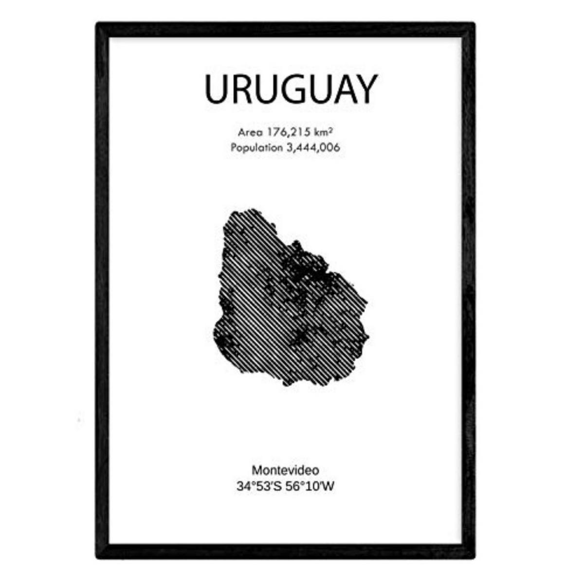 POSTER Länder & Kontinente Uruguay A3 Rahmenlos - Klar, Papier (29.7/5/42cm) - Nacnic