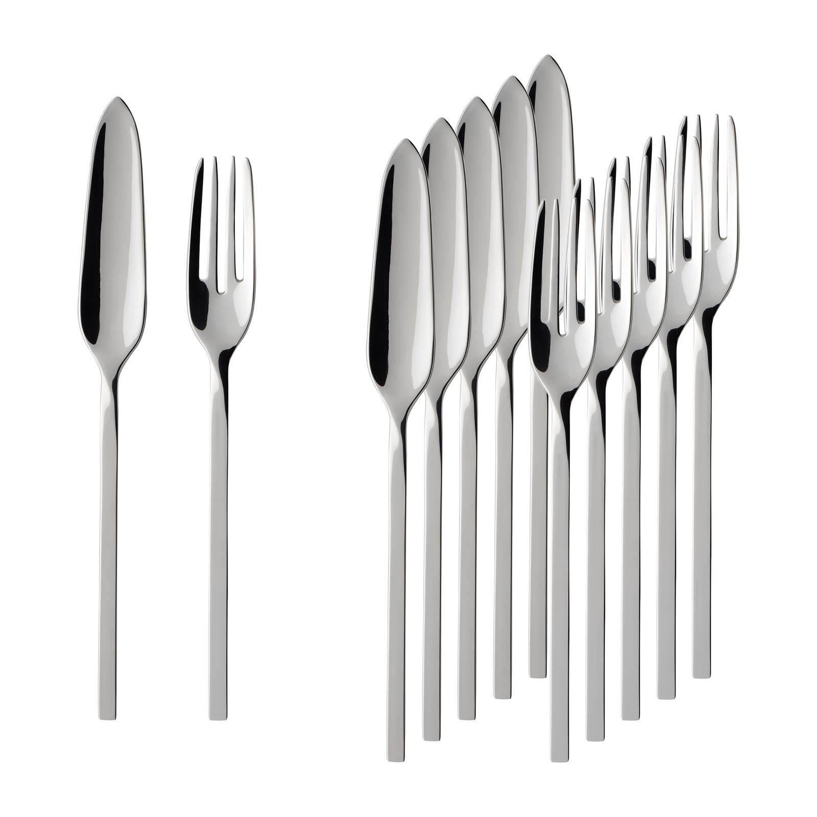 FISCHBESTECK NewWave silber 6er Set - Silberfarben, Metall - Villeroy & Boch