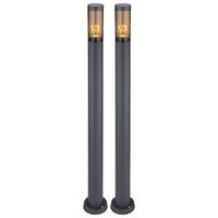 STEHLEUCHTE Edelstahl Kunststoff Anthrazit 2er Set - Anthrazit, Metall (12.7/12.7/110cm) - Globo Lighting