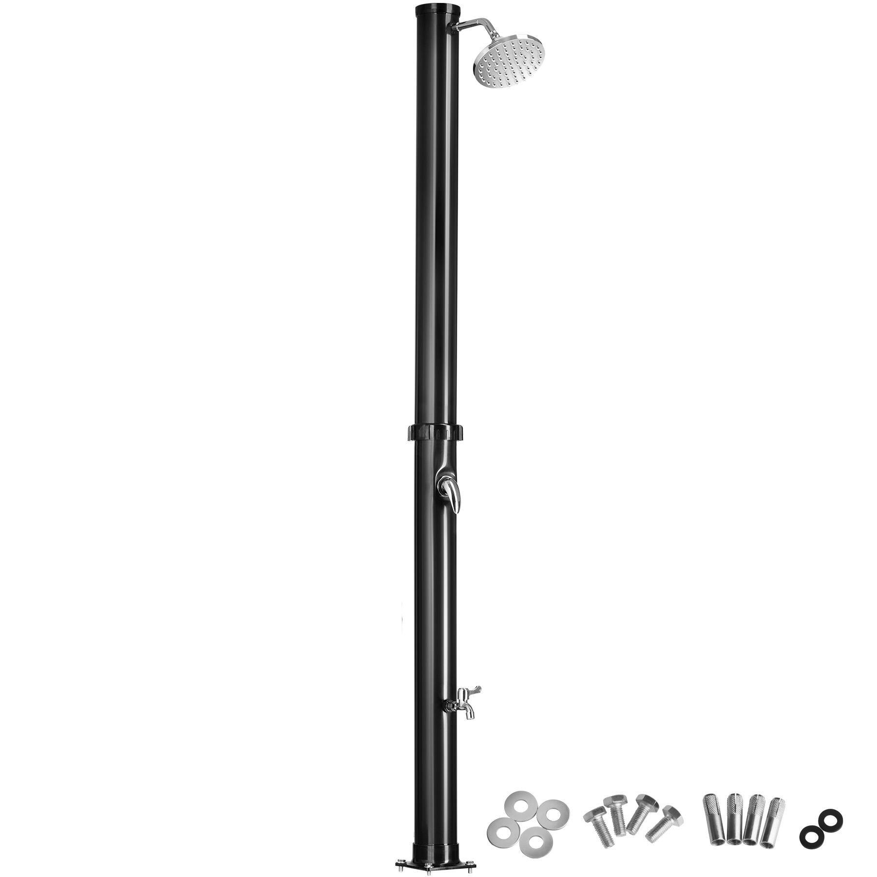 SOLARDUSCHE Tinto,inklusive Wasserhahn,schwarz - Schwarz, Kunststoff (15.5/221/42.5cm) - tectake