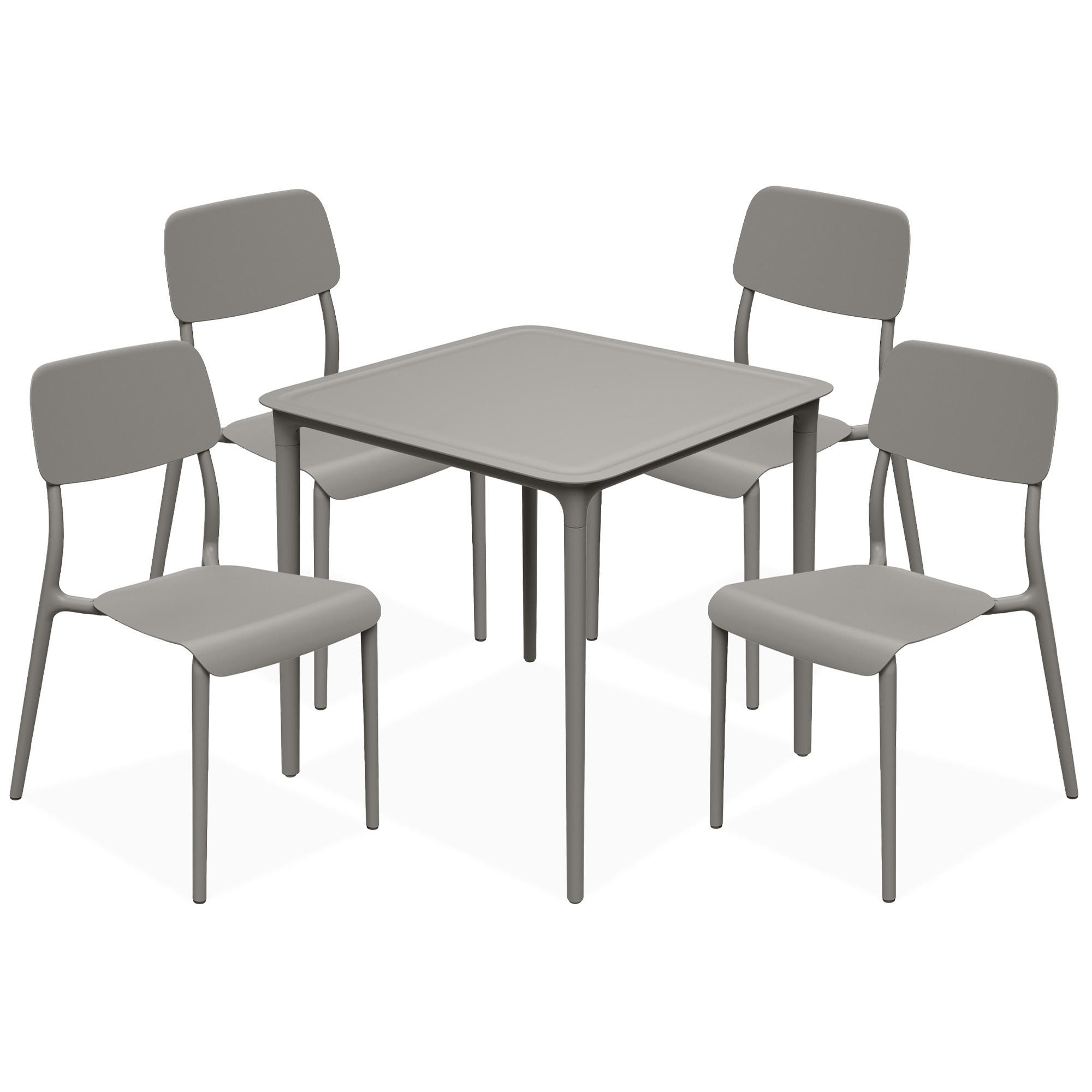 GARTENMÖBEL-SET GALIO, 5-tlg - Graubraun, Kunststoff - KONSIMO®