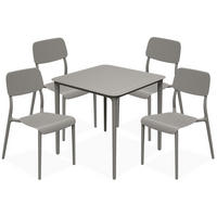 GARTENMÖBEL-SET GALIO, 5-tlg - Graubraun, Kunststoff - KONSIMO®