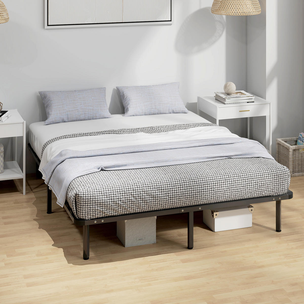 BETT 160x190 cm DE-14628 mit Lattenrost und Stauraum Schwarz - Schwarz, Metall (160/190cm) - ComfortXL