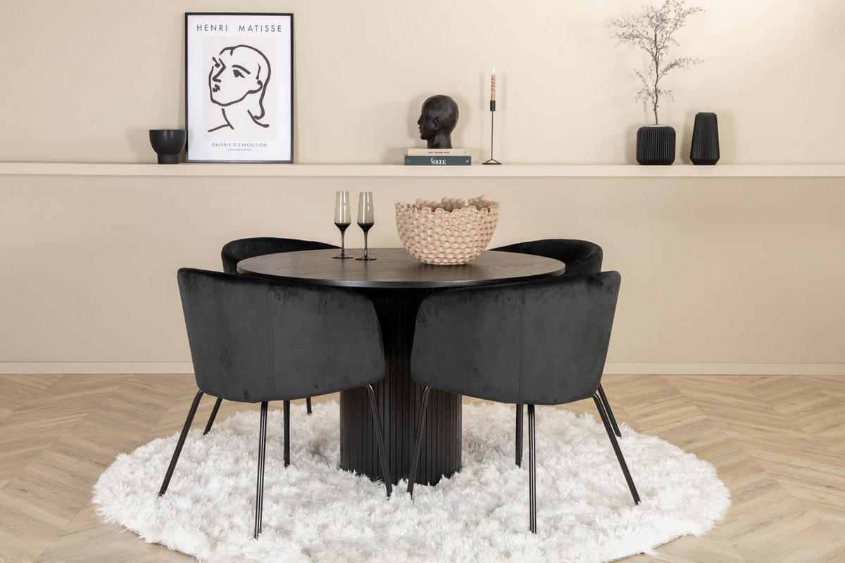 TISCHGRUPPE Schwarz - Schwarz, Holzwerkstoff (110/74/110cm) - ebuy24