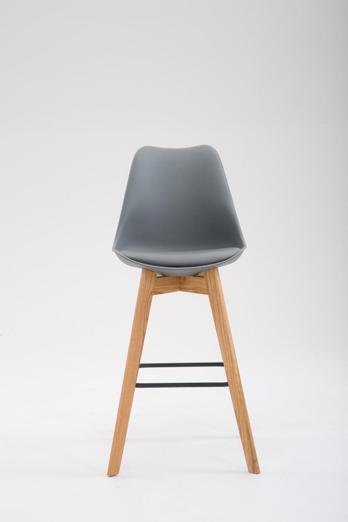 BARHOCKER Kunststoff grau - Eukalyptusholzfarben/Grau, Holz/Kunststoff (48/112/56cm) - CLP