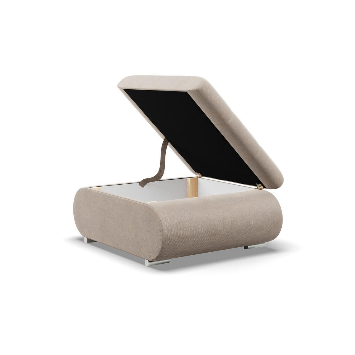 SITZPOUF FÜR DAS WOHNZIMMER FORESTA, Beige - Beige, Textil (88/42/70cm)