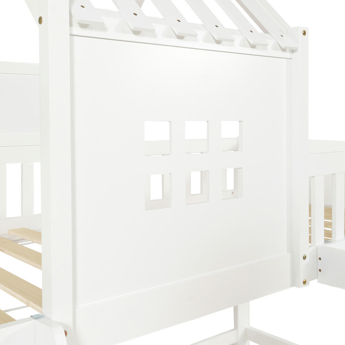 ETAGENBETT Kinderbett mit Lesetisch Weiß - Weiß, Holz (90/200cm) - ComfortXL