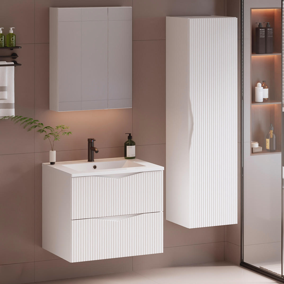 WASCHTISCH 60cm Tao Weiß - Weiß, Holzwerkstoff (60/50/45.8cm) - Petits-meubles