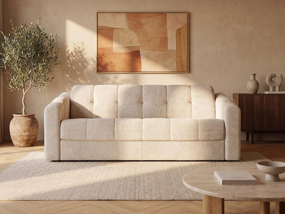 SCHLAFSOFA - 4 Personen - stoff - beige Darielo - Beige, Textil (210/93/223cm) - Vente-Unique
