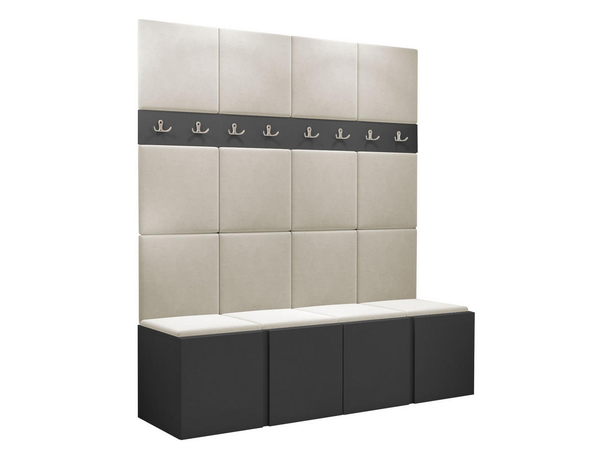 GARDEROBEN-SET Orion V - Beige/Graphitfarben, Holzwerkstoff/Kunststoff (168/186/46cm) - MIRJAN24