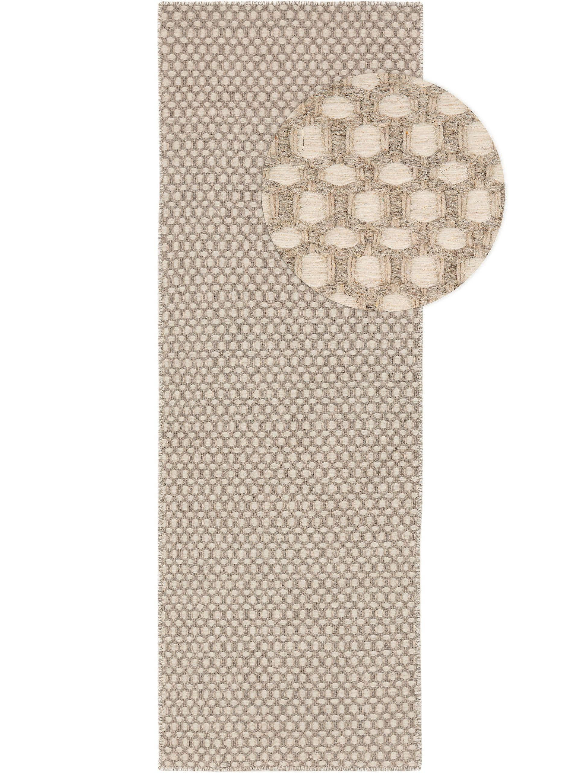 WOLLTEPPICH-LÄUFER Hector Beige 70x200 cm - Beige, Textil (70/200cm) - benuta Finest