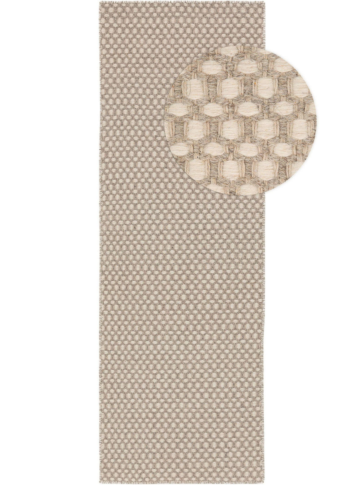 WOLLTEPPICH-LÄUFER Hector Beige 70x200 cm - Beige, Textil (70/200cm) - benuta Finest