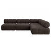ECKSOFA modulares Sofa Samaro-L2 - 285x190x70 cm Braun Velours - Braun, Holzwerkstoff/Textil (285/190cm) - ALTDECOR