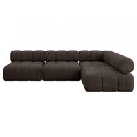 ECKSOFA modulares Sofa Samaro-L2 - 285x190x70 cm Braun Velours - Braun, Holzwerkstoff/Textil (285/190cm) - ALTDECOR