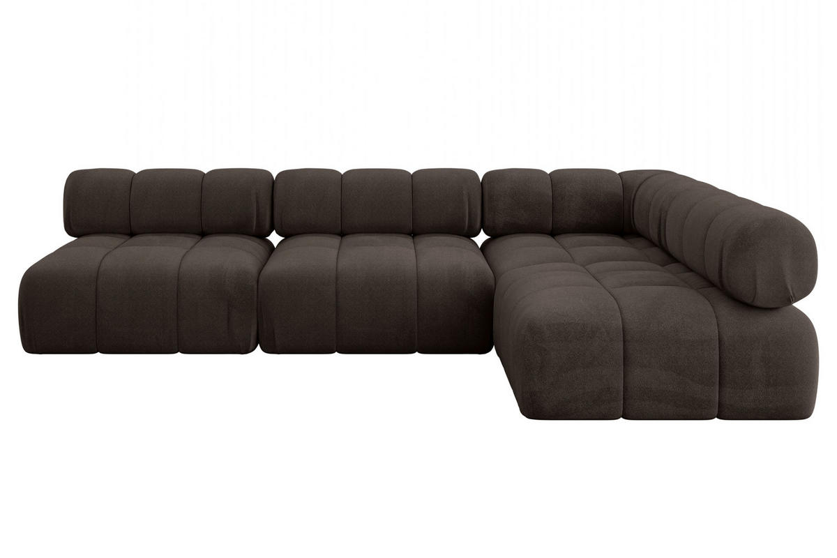 ECKSOFA modulares Sofa Samaro-L2 - 285x190x70 cm Braun Velours - Braun, Holzwerkstoff/Textil (285/190cm) - ALTDECOR