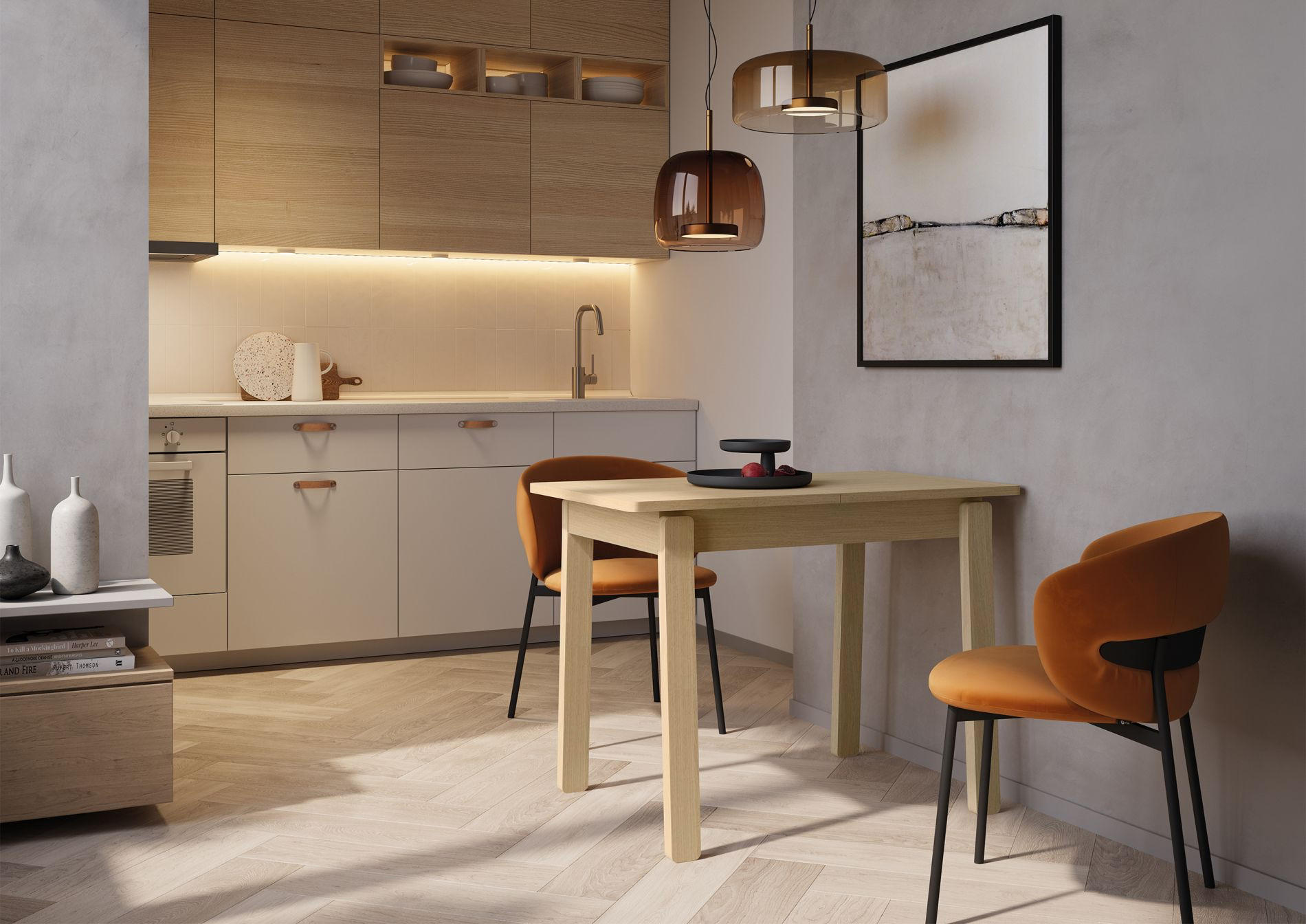 ESSTISCH Plot ausziehbar Helle Eichenholzoptik, 104 x 224 x 60 cm - Beige, Holz/Holzwerkstoff (60/104/77cm) - Selsey