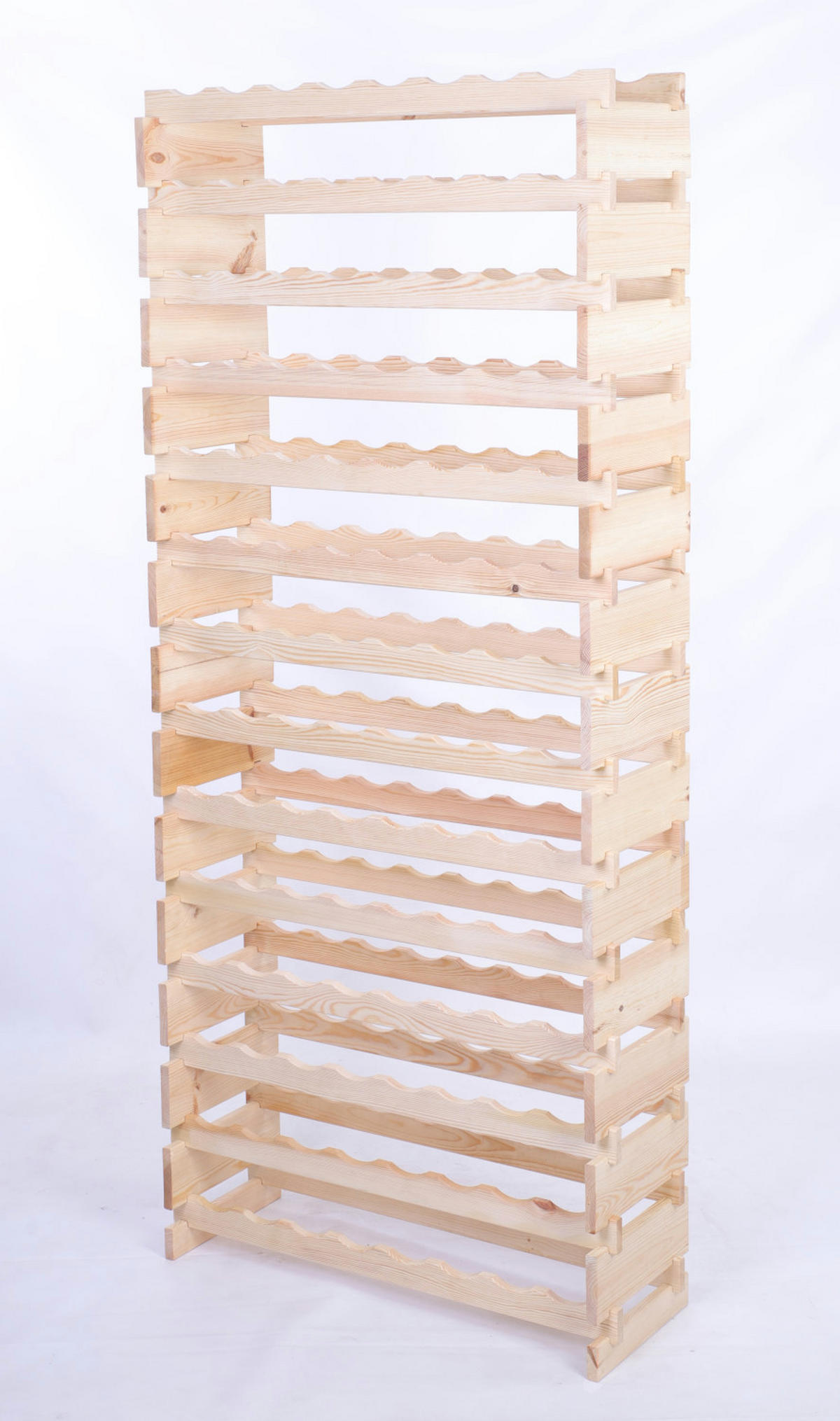 WEINREGAL VINOTECA FLEX PRO HxBxT 191x84x28cm 112 Flaschen auf 14 Ebenen Natur unbehandelt - Naturfarben, Holz (84/191/28cm) - PROREGAL