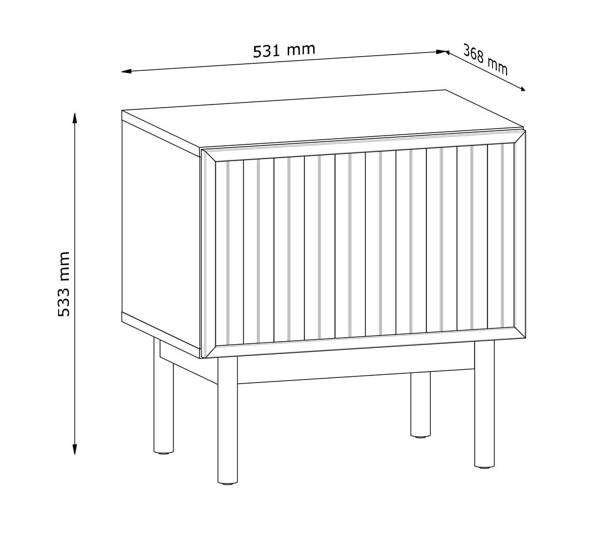 NACHTTISCH Santarco Eiche Cremona 53/53/37 cm - Eichefarben, Holz/Holzwerkstoff (53/53/37cm) - AX Living