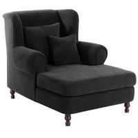 SESSEL XXL Karley Bezug Veloursstoff Buche nussbaum dunkel / schwarz - Schwarz, Kunststoff (149/103/103cm) - 58aufmkessel