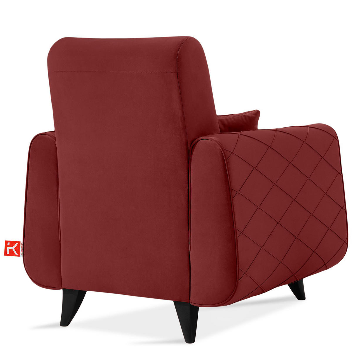 SESSEL GUSTAVO III Velours, Bordeaux - Bordeaux, Holz/Holzwerkstoff (83/95/92cm) - KONSIMO®