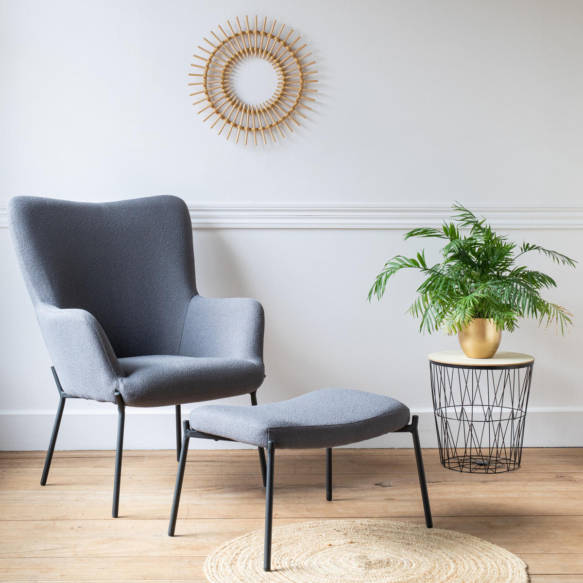 SESSEL Eira Grau - Grau, Textil (72/98/79cm) - Happy Garden