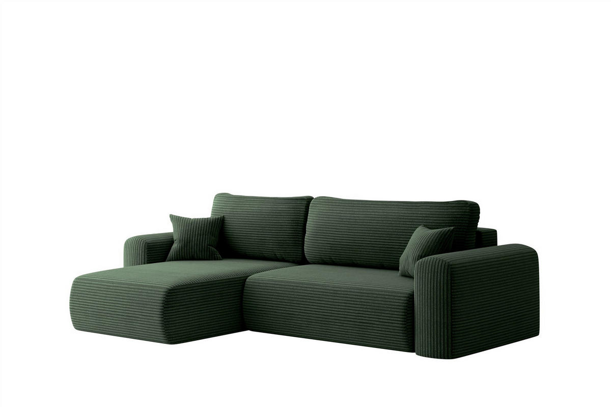 ECKSOFA Flora In Poso - Grün, Holzwerkstoff/Textil (145/272cm) - Fun Möbel
