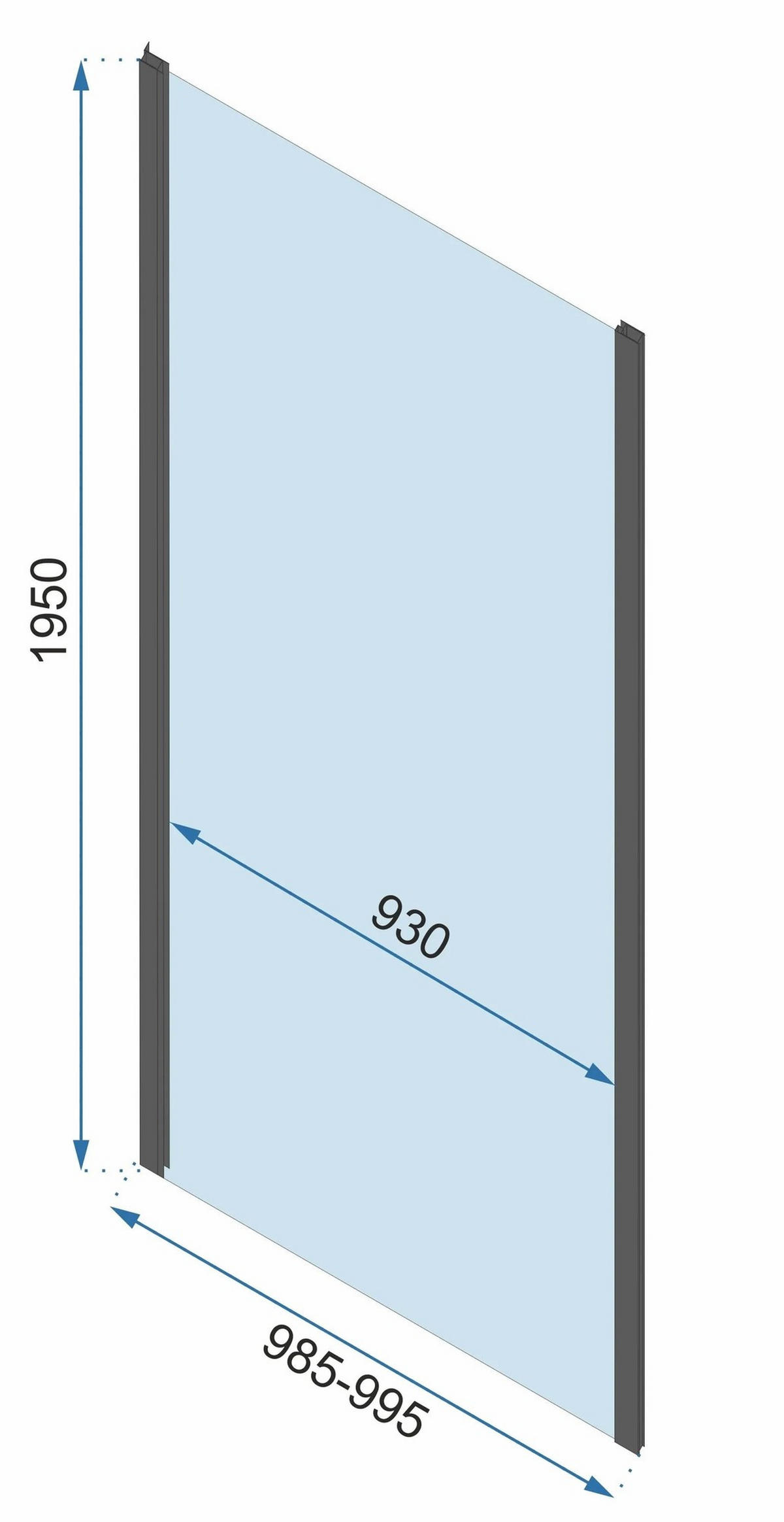 DUSCHKABINE Rea Rapid Slide Chrom 130x90 - Chromfarben, Glas (130/90/195cm) - REA