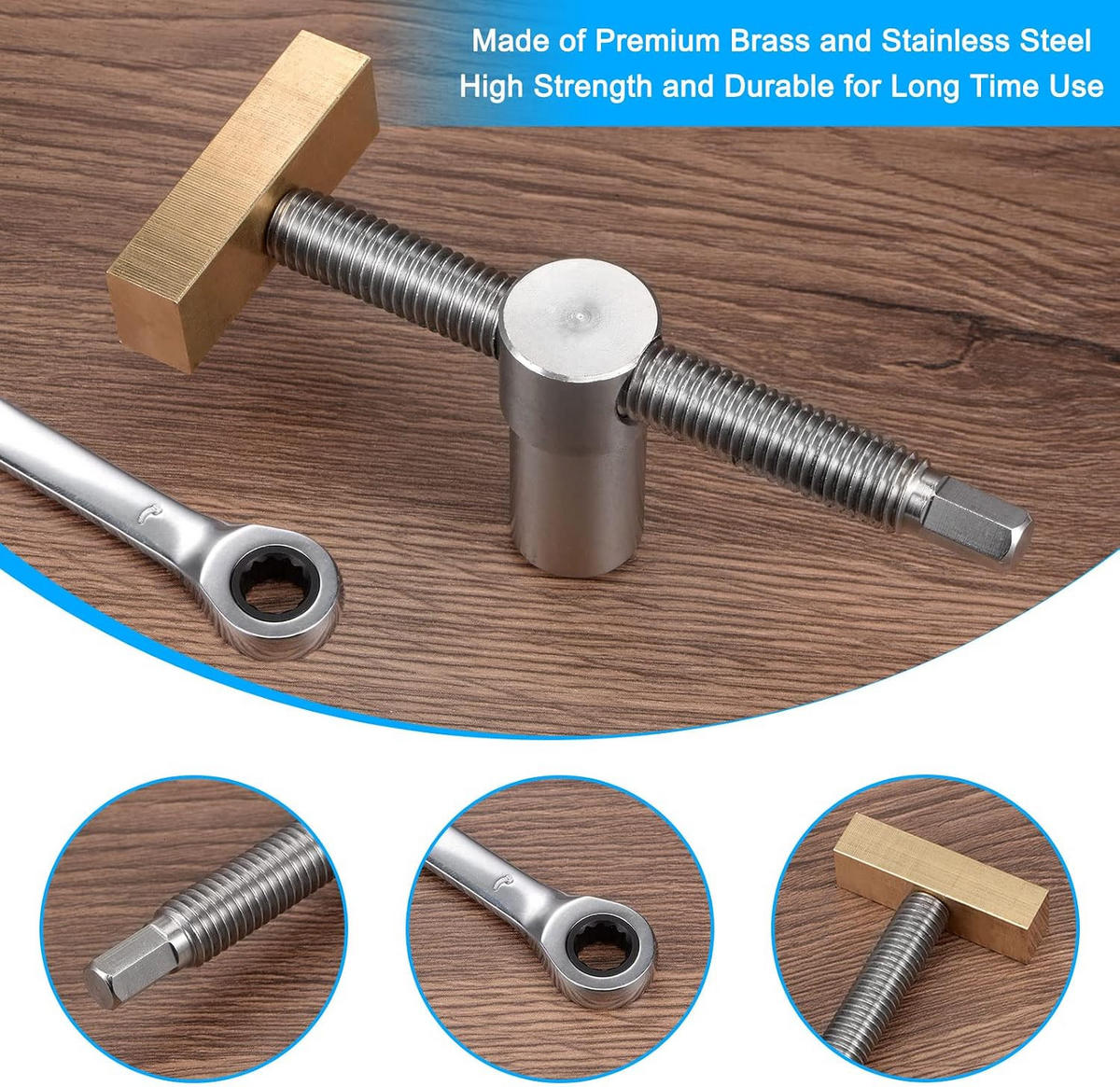 SCHRAUBSTOCK - Verstellbar für Holzbearbeitungswerkbänke, mit 4 Schraubstöcken, geeignet für 20-mm-Bohrungen, 2er-Set. - Silberfarben, Metall (15/7/14.5cm)
